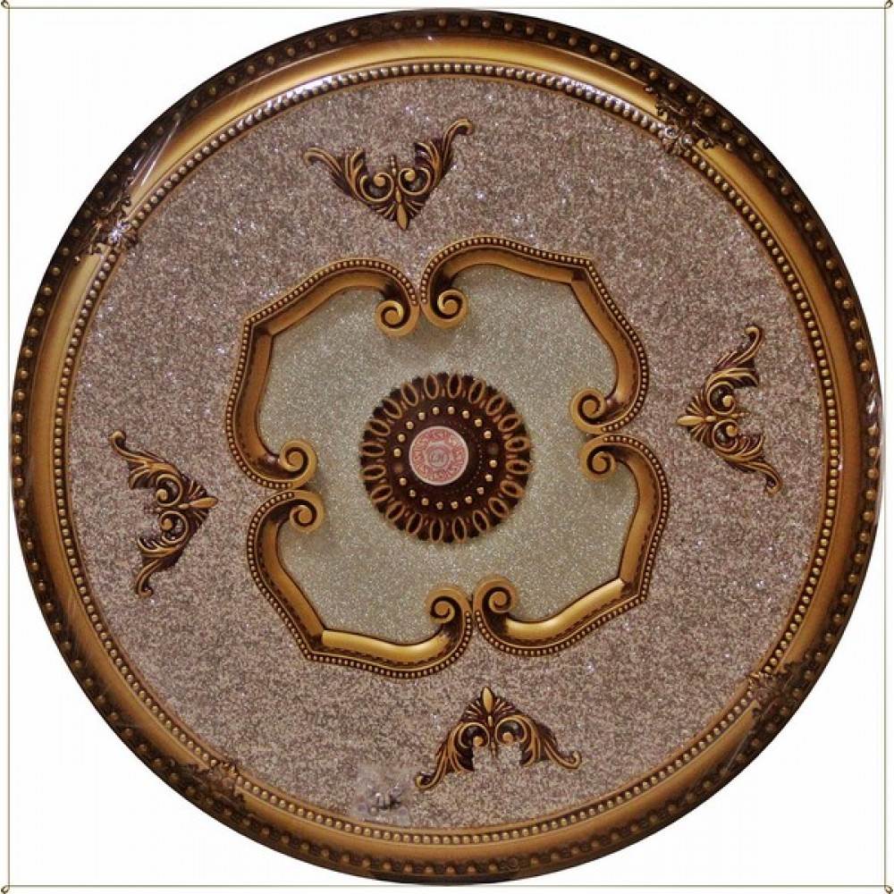 90 cm Yuvarlak Osmanli Saray Tavan Sf-434 Avize Gobegi Patina-Eskitme Altin Varakli 3D